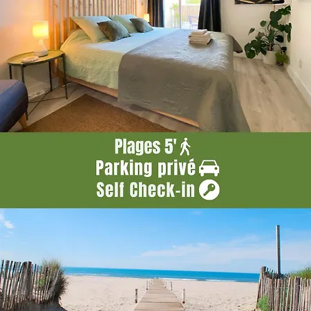 NEW - Studio cosy - Plages à 5min - Parking privé - WIFI - Commerces au pied du bâtiment La Grande-Motte Exterior foto